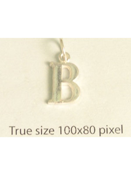 Charm St.Silver Letter Style3 - B ~1gr