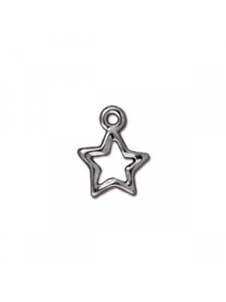 Open Star Bright Rhodium plated