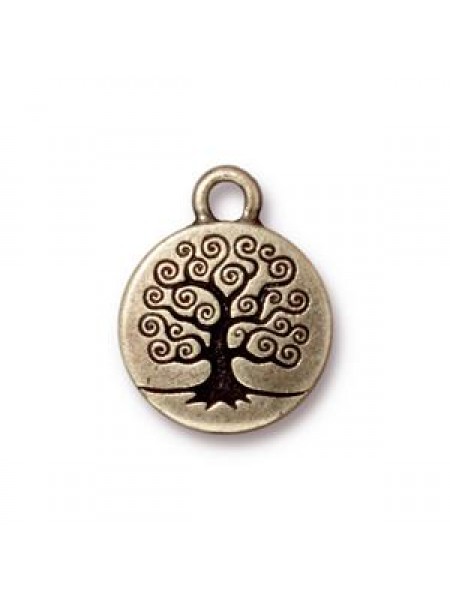 Drop Tree of Life 15mm Antique Bronze