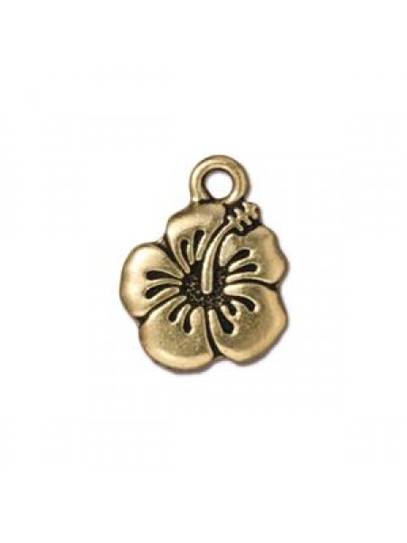 Hibiscus Charm Antique Gold