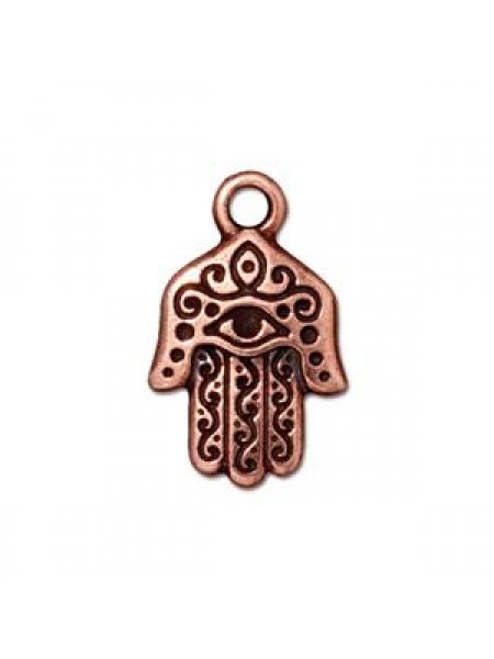 Drop Hamsa Hand 20x13mm Antique Copper