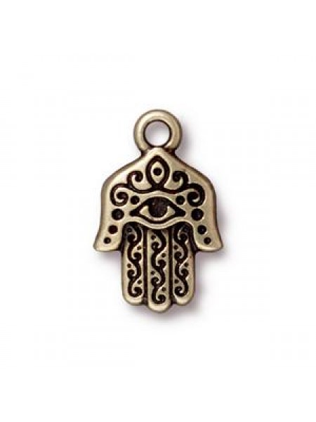 Drop Hamsa Hand 20x13mm Antique Bronze