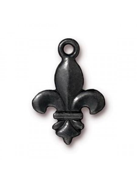 Drop Fleur 24x17x4mm Black Plated