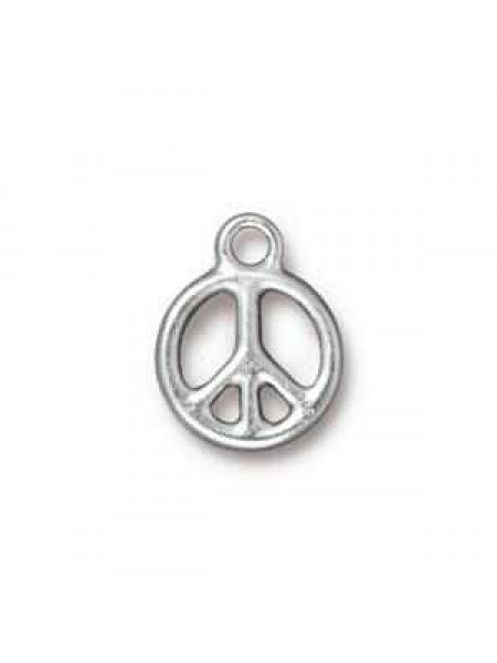 Drop Small Peace 12 x 15.5mm Rhodium