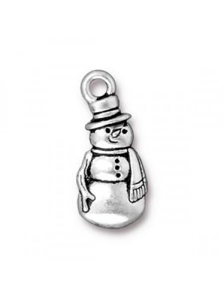 Drop Charm Frosty Antique Silver