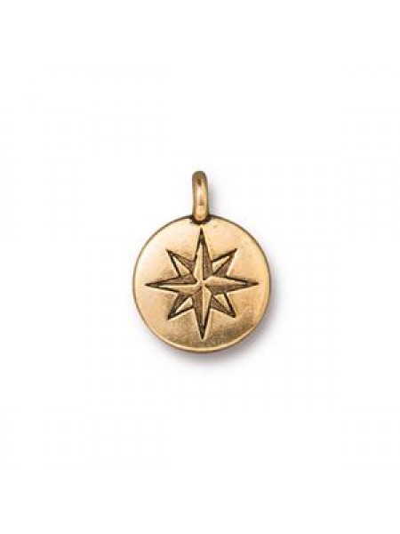 Mini North Star Antique Gold Plated