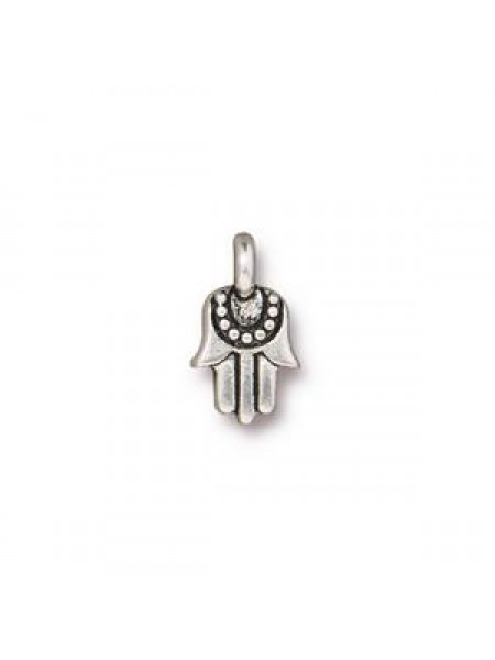 Mini Hamsa Antique Silver