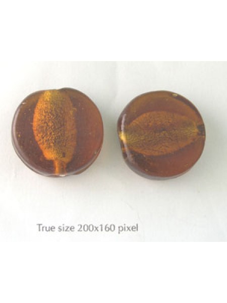 Indian Foil Flat Round Amber
