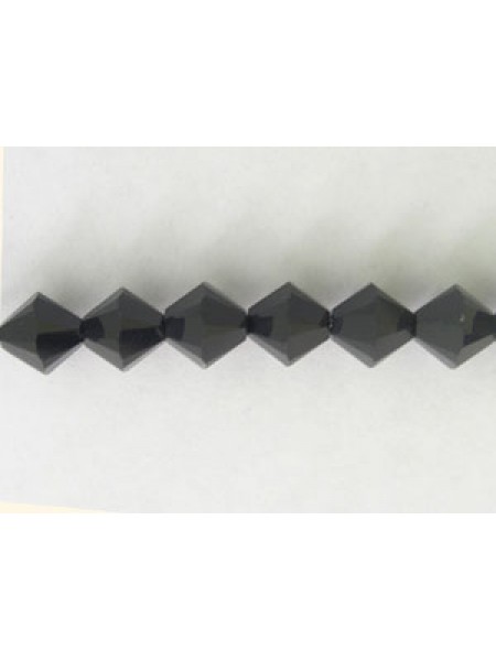 Swar Bi-cone Bead 6mm Jet Black