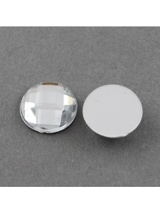 Cabochon 18mm Faceted Clear - 10 pcs