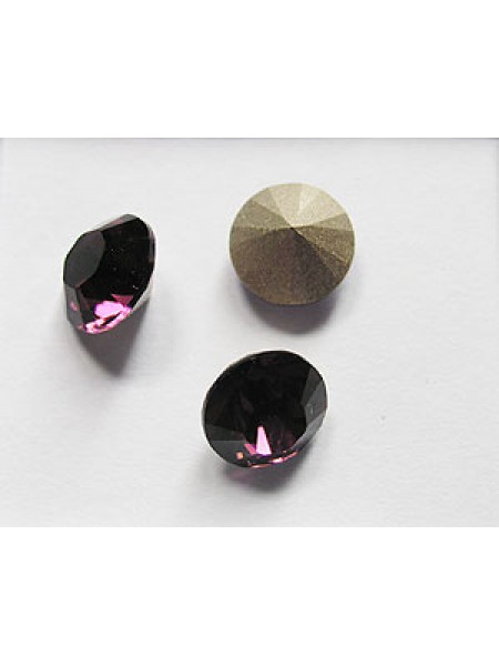 Swar Round Stone ~8.2mm Amethyst foiled